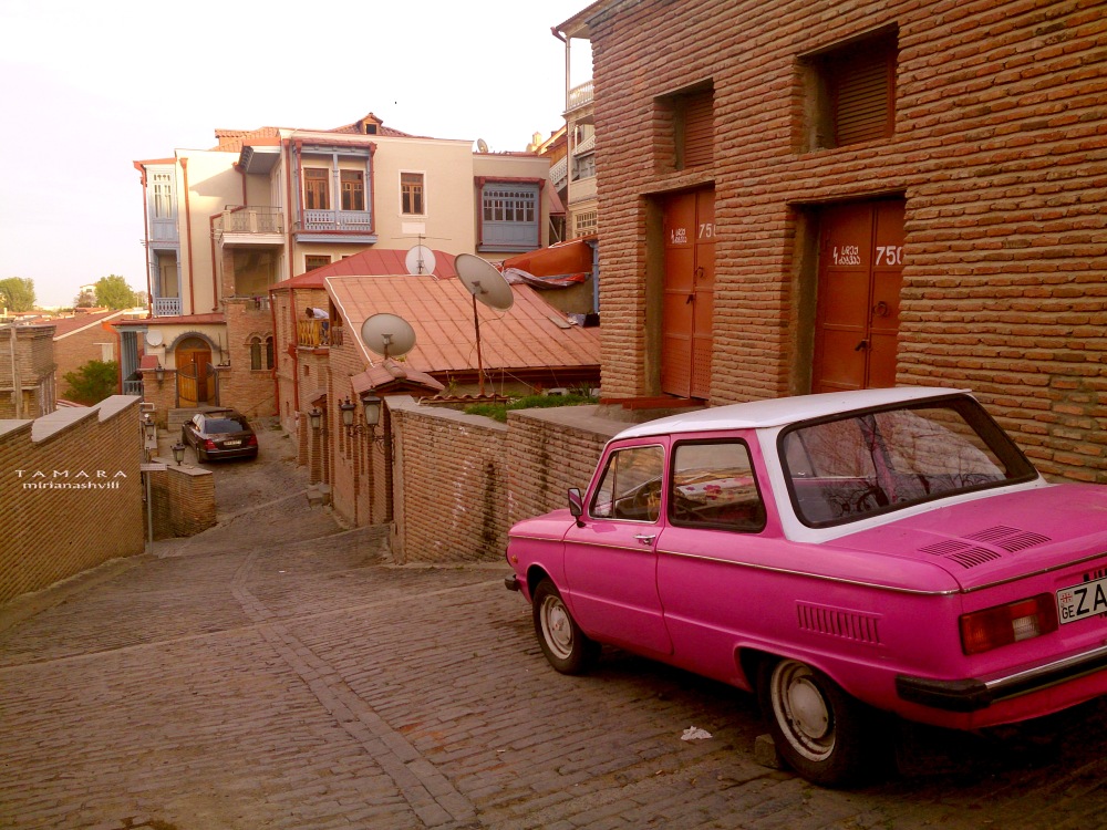 Old Zaporozeths all in Pink  Photo is taken by Sony Xperia Z, in 2014